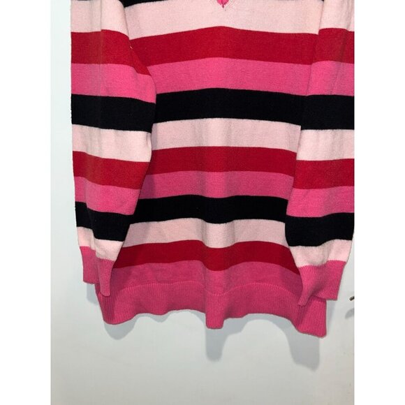 NWT Lane Bryant Pink Striped Pullover V-neck Long Tunic Women's Plus Size 22/24 - Picture 2 of 11